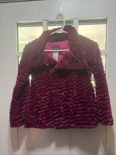 Patagonia Girls Youth Pelage Jacket Magenta Faux Fur Jacket Coat Sz 10 EUC