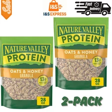 2 Pack Nature Valley Protein Granola Oats 'n Honey 28 oz Resealable Bag Fresh