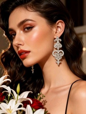 KARL LAGERFELD Vintage Fluer De Lis Earrings, Necklace Also Available For Sale