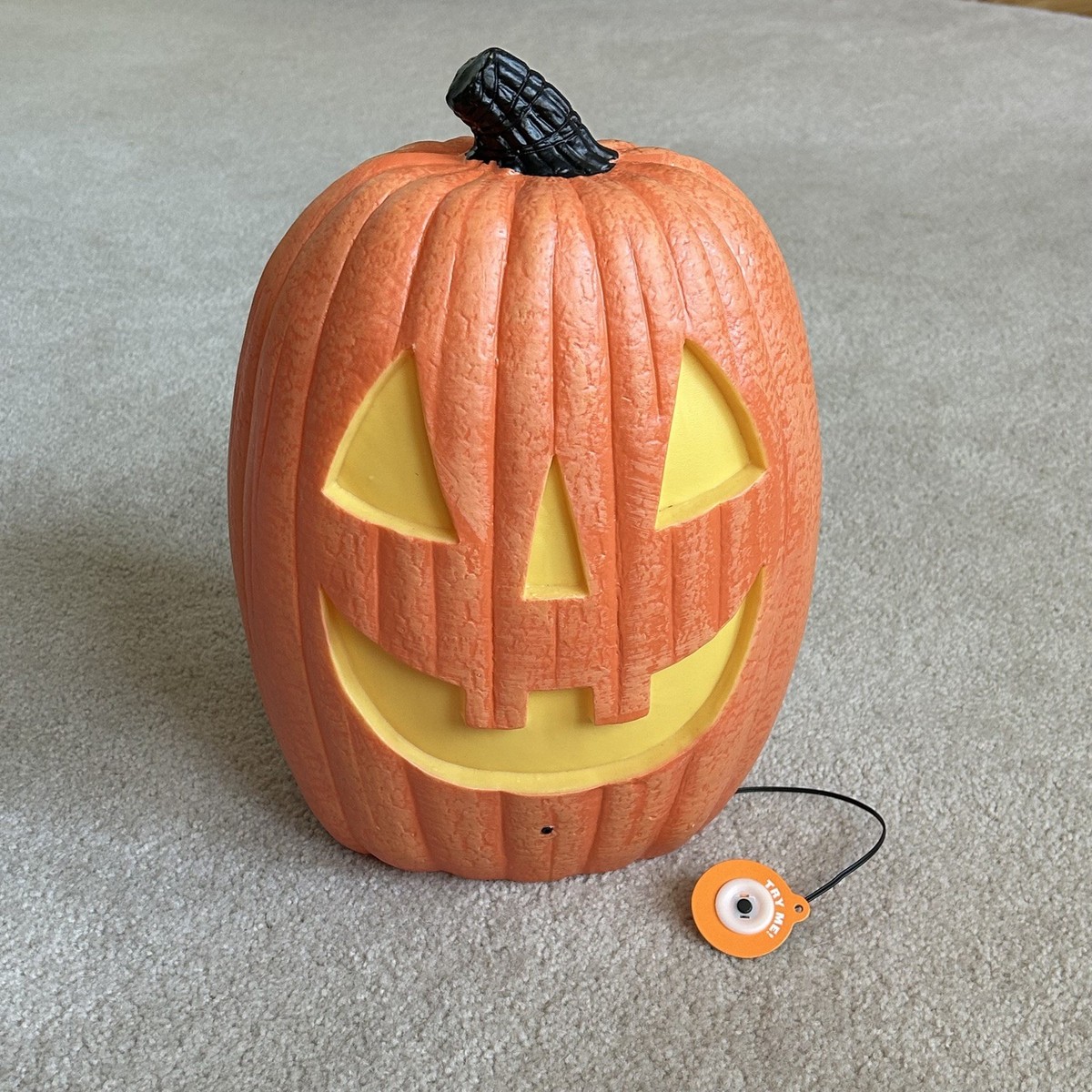 Halloween Pumpkin Motion Activated Lights Sound 15” Plastic by