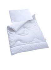 RLS MAHAM Baby Cot Bed Duvet and Pillow Set (120 x 90 cm) 120 x 90 cm, White