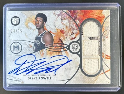 2025-26 Topps Motif Drake Powell Triple Jersey Auto RC #/75 Nets Rookie - Image 1 of 2