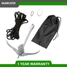1 Pack Folding Marine Kayak Anchor Kit For Grapnel Boat 7.05Lb White