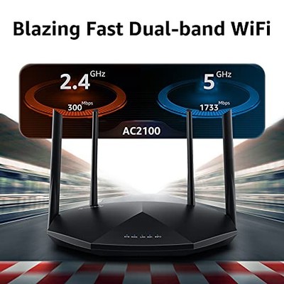 SPEEDEFY HIGH SPEED PRO WIFI ROUTER DUAL BAND AC2100 WIRELESS ROUTER - BLACK