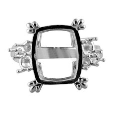 Semi Mount 925 Sterling Silver Ring 16x12MM Cushion Shape Ring For Women