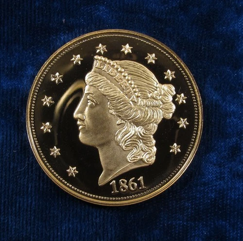 1861-O Liberty Double Eagle — photo from the most recent tracked eBay sale