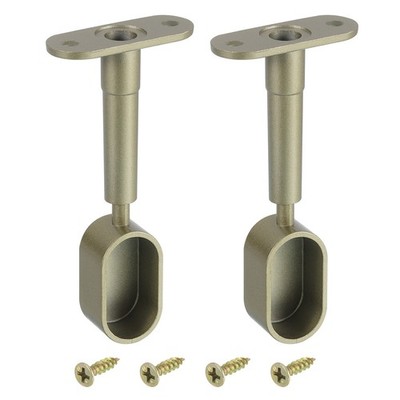 2 Pcs Oval Closet Shelf Bracket Wardrobe Rod Adjustable Half Though Pipe Bronze