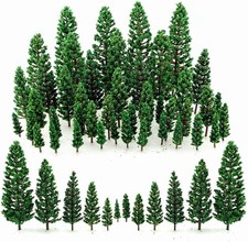 44 PCS Model Miniature Trees Plastic Pine Diorama Trees Woodland Scenic Train