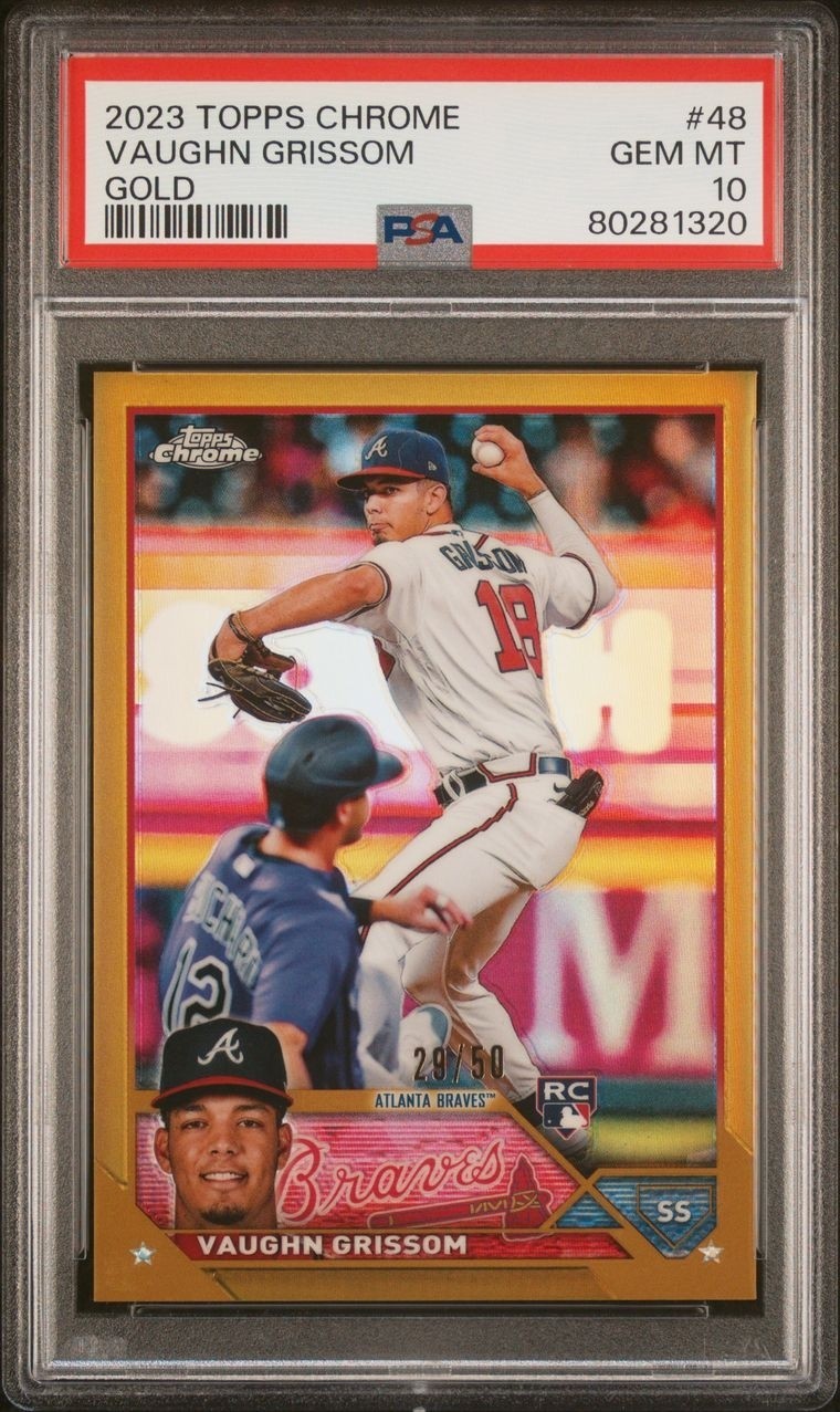 2023 Topps Chrome VAUGHN GRISSOM Rookie Gold Refractor /50 RC #48 PSA 10