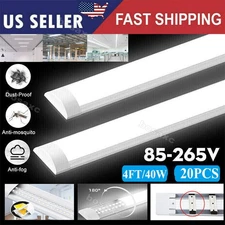 20 Pack LED Batten Tube Light Shop Light 4FT Workbench Garage Ceiling Lamp 6000K
