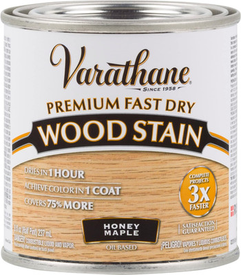 Varathane Premium Fast Dry Wood Stain Half Pint   Honey Maple | One Coat | Inter