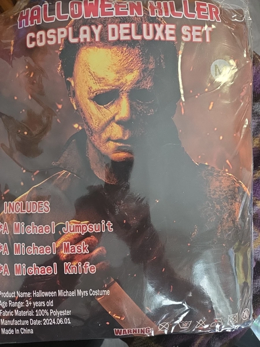 Ulikey Disfraz De Michael Myers Para Adultos – Mono Azul Y Máscara De Látex, Tallas S-XXL, Perfecto Para Halloween Y Cosplay De Terror