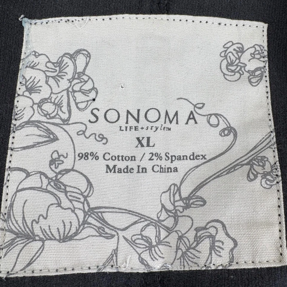 Chaqueta Blazer SONOMA Life Style Negra Pana Para Mujer XL Botón Bolsillos Frontales Foto 4 de 4