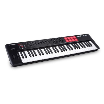 M-Audio USB MIDI Keyboard Controller, 61 Keys, Velocity-Sensitive Pads, Native I