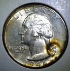 1946 D ** Washington Quarter ** Beautiful Color ** Gem BU ** Album Toned