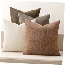 Pack of 4 Decorative Throw Pillow Covers 20x20 20" x 20" Pack of 4 Brown