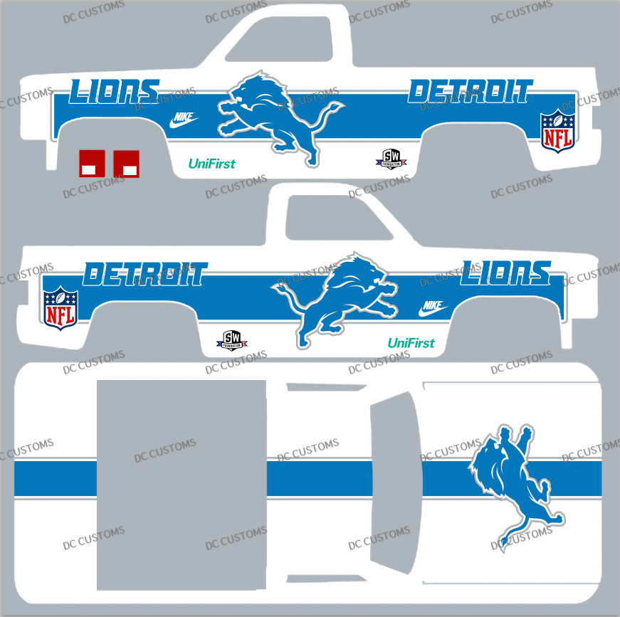 83 CHEVY SILVERADO (NONE-WHITE TONER) DECALS DETR0IT LI0NS