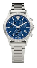 Versace Watch Sport Tech Lady Chronograph Blue Dial Steel 40mm WR