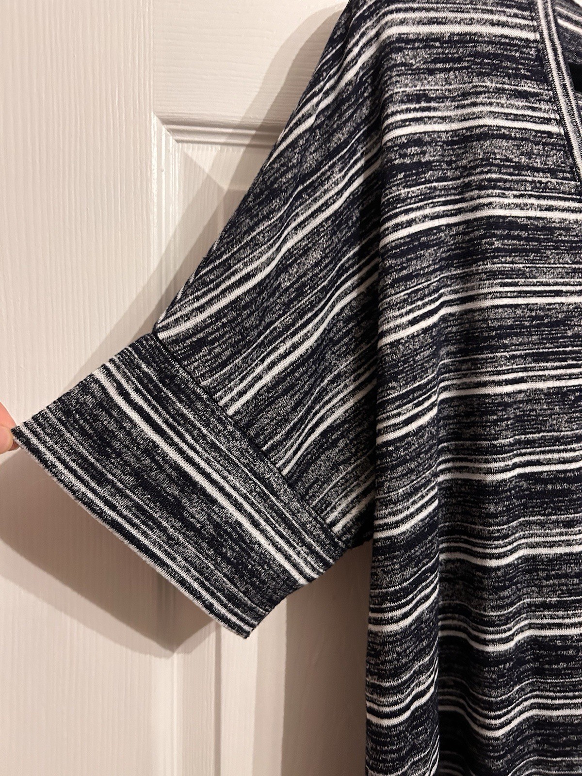 Calvin Klein Jeans Striped V-Neck Knit Top Women's Plus Size XXL Stretch Relaxed thumbnail 6