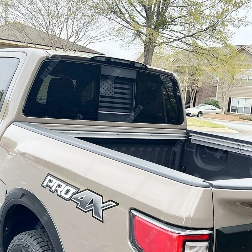 Calcomanía de vinilo precortado ventana media trasera bandera de EE. UU. para Nissan Titan 2013-24 Foto 4 de 4