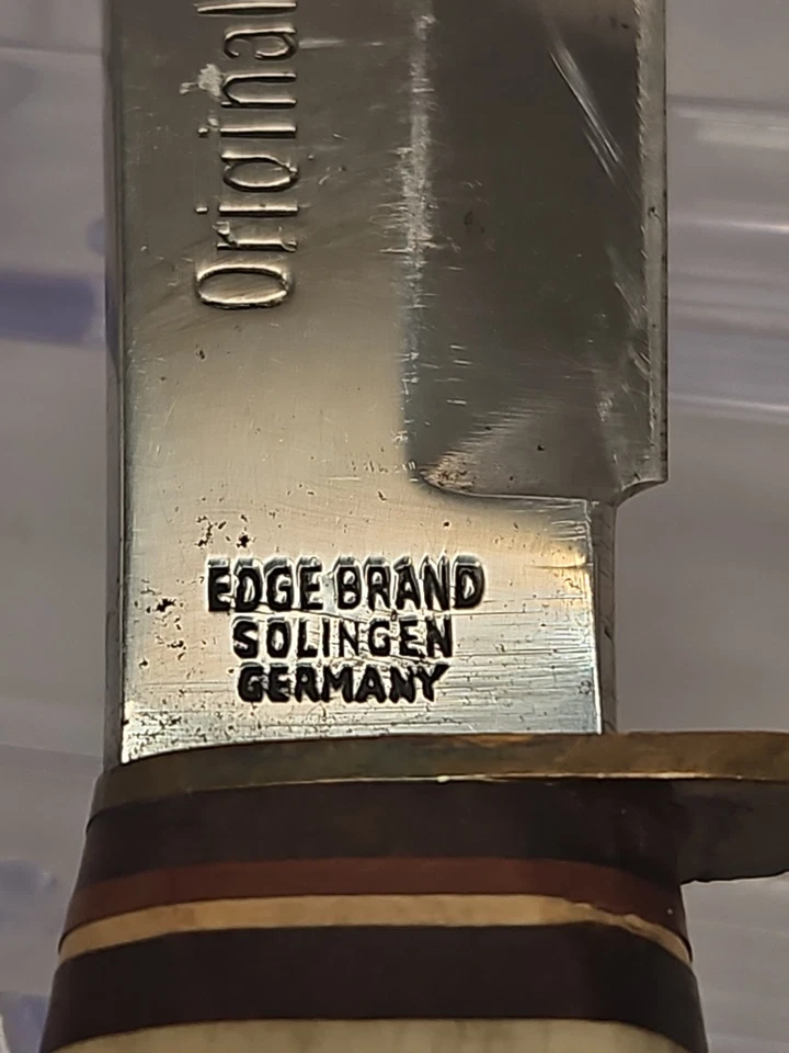 CUCHILLO Y FUNDA HOJA FIJA BOWIE ALEMÁN SOLINGEN MANGO CIERVO MARCA EDGE 462 Foto 3 de 4