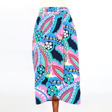 J.Crew Women Cotton Multicolor Kaleidoscope Tie-back Midi Tulip Skirt Size US 4