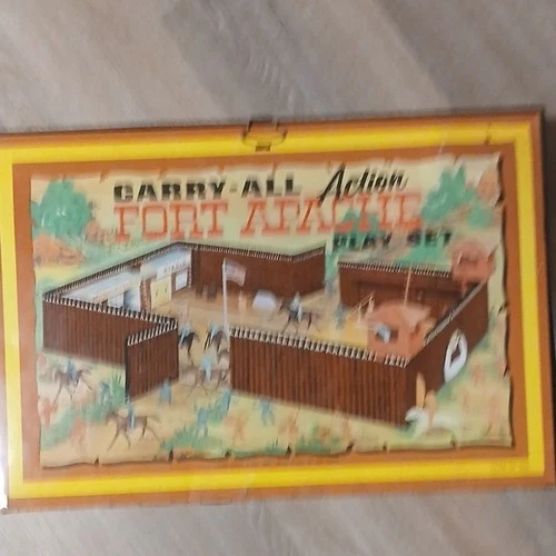 Louis Marx & Co. Fort Apache Vintage Plastic Play Set with Figures & Accessories