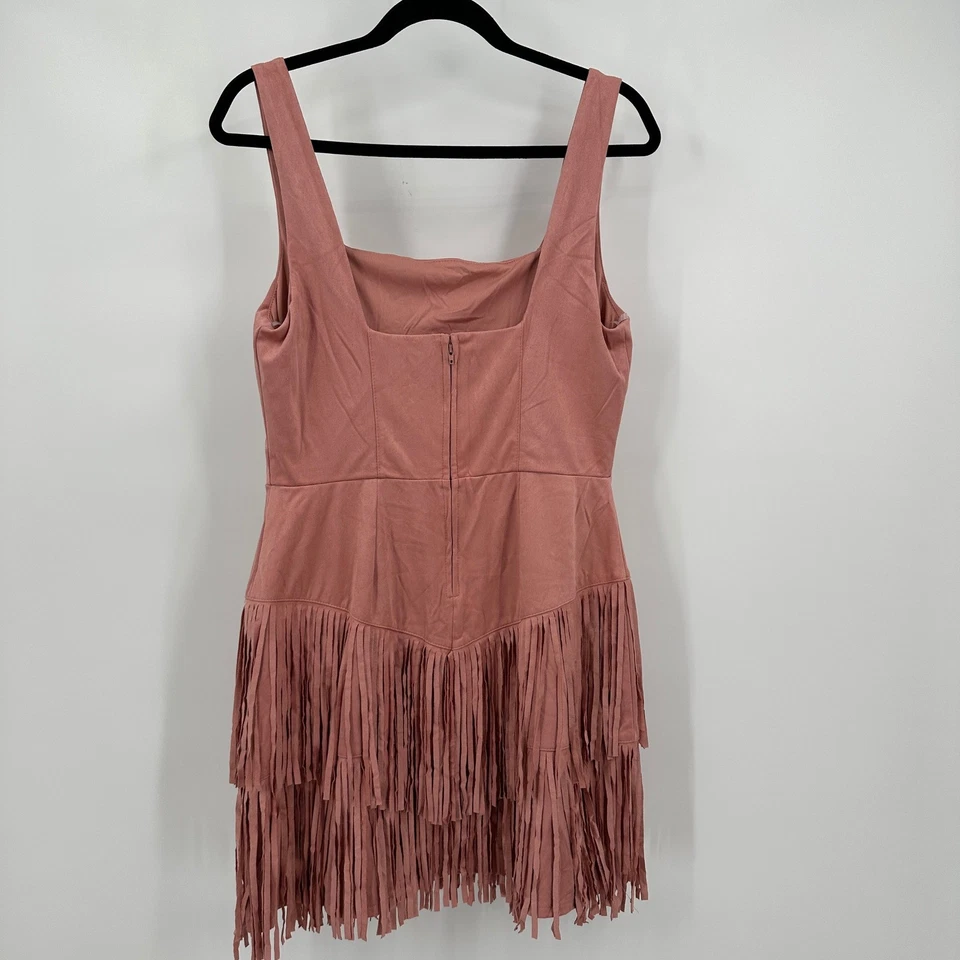 Vestido con flecos de gamuza sintética para mujer talla XL Western Rodeo vaquera Country Festival Foto 2 de 4