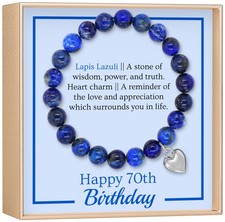 OLGAS GEMS 70th Birthday Milestone Bracelet  Meaningful Message Card for Wom...