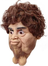Funny Halloween Adult Double Chins Horror latex mask, for Cosplay Rave Party Mas