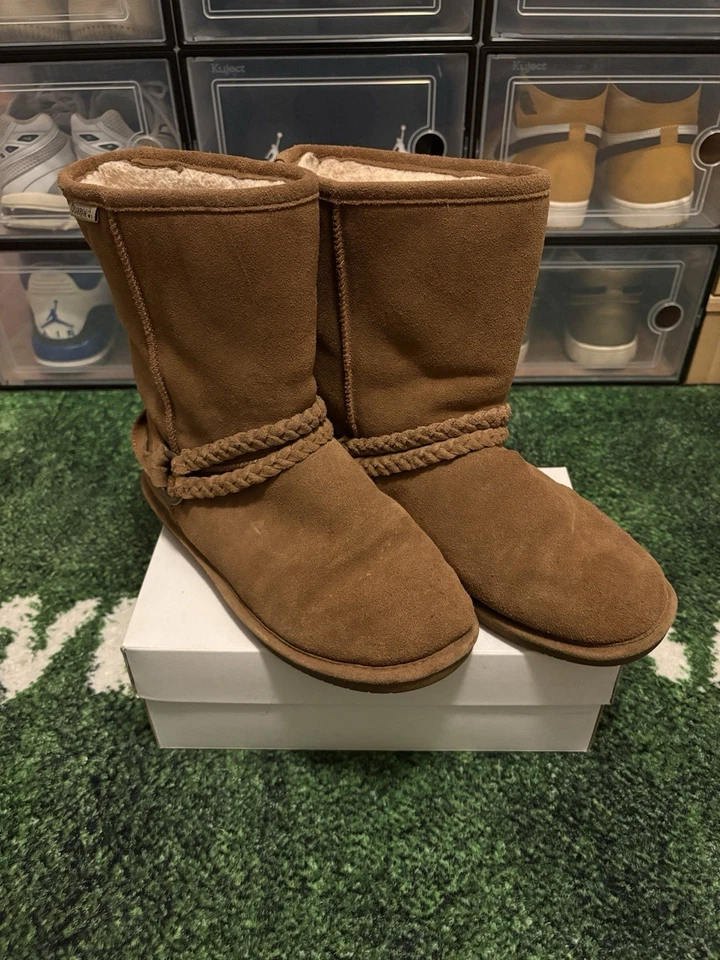Bearpaw Адель коричневый замшевый зимний комфорт ботинки| женский размер 10| * бывшие в употреблении * без коробки - Изображение 2 из 4