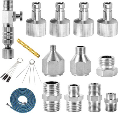 16PCS Airbrush Adapter Set Includes 12PCS Airbrush Adapter Kit Fitting Quick ...