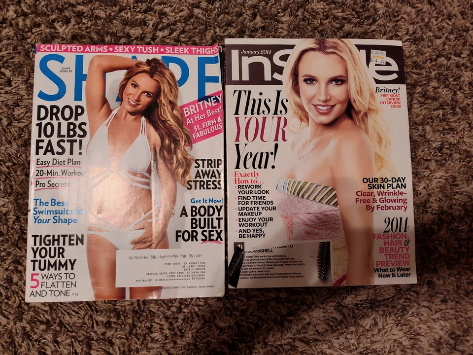 Britney Spears Shape/InStyle Magazines June 2013 Jan 2014 + Clippings 2010s 20s - Image 2 of 4