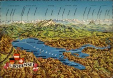 QSL DL6FF 1965 Langenargen Baden Wurttemberg Germany Hans Mauder Map Bodensee