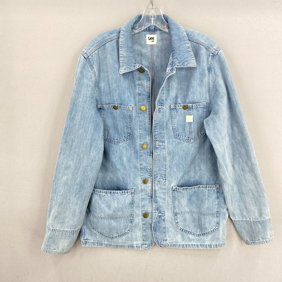 Lee x H&M Chore Coat Work Jacket Light Blue Denim Men's Size Small