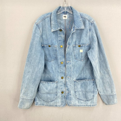 #ad Lee x Hamp;M Chore Coat Work Jacket Light Blue Denim Men’s Size Small * $59.99