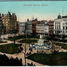c1910s London England Leicester Square Alhambra Theatre Fountain Park Valentine