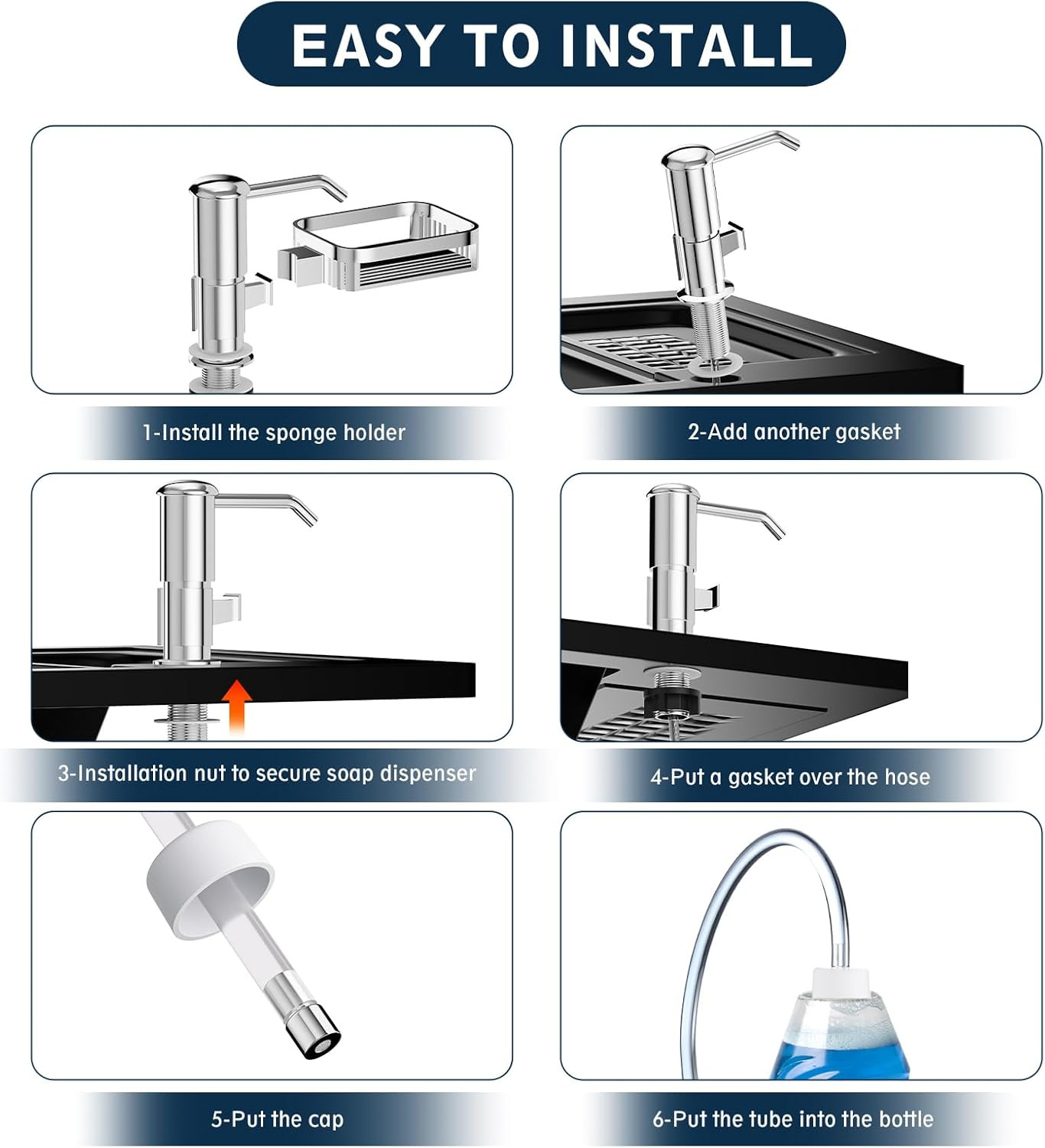 Soap Dispenser for Kitchen Sink,  under Counter Sink Soap Dispenser Pump with 39