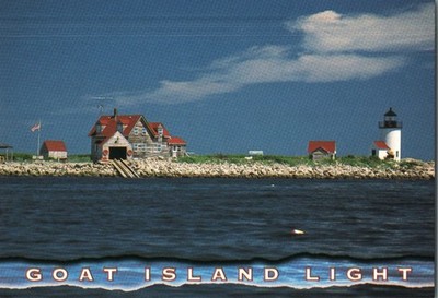 Goat Island Light Cape Porpoise Maine Lighthouse Coastal John Hinde Postcard