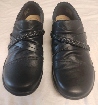 Clarks Cora Braid Womens Casual Slip On Shoe Dark Blue Size 6.5 W EUC