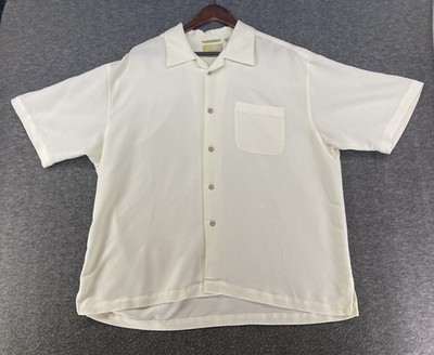 Cubavera Ivory Men's 2XL Short Sleeve Textured Button Down Camp Shirt SEE Pics
