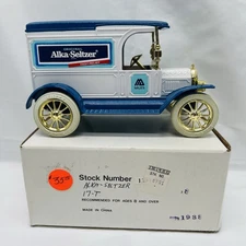 Ertl Diecast Bank 1917 Ford Model T Van Alka Seltzer White & Blue Truck