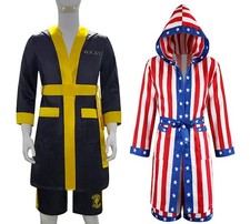Movie Rocky Cosplay Costume Boxing Suit Satin Pajamas Kids Adult Outfit