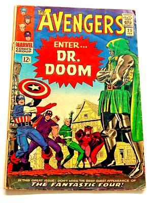 The Avengers #25 February 1966 Enter Dr. Doom 12¢ price Comic Book Marvel C110