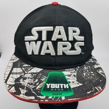 Star Wars Youth OSFM Black White Embroidered Snapback Ball Cap/Hat Darth Vader