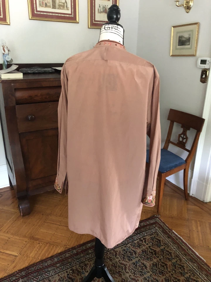 Vestido túnica ETRO bordado mezcla de algodón seda cuello falso rosa $705 talla 44 EE. UU. 8-10 Foto 3 de 4