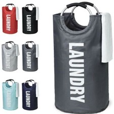 Collapsible Fabric Laundry Hamper, Foldable Clothes Bag, Washing Bin Basket