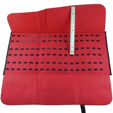 Knife Roll Carrying Storage Case Pack Holds 50 Pocket Knives Faux Leather