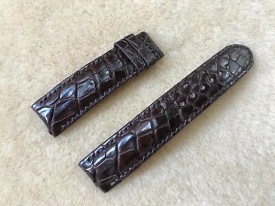 20mm/18mm Brown Alligator Crocodile Embossed Leather Watch Strap Band