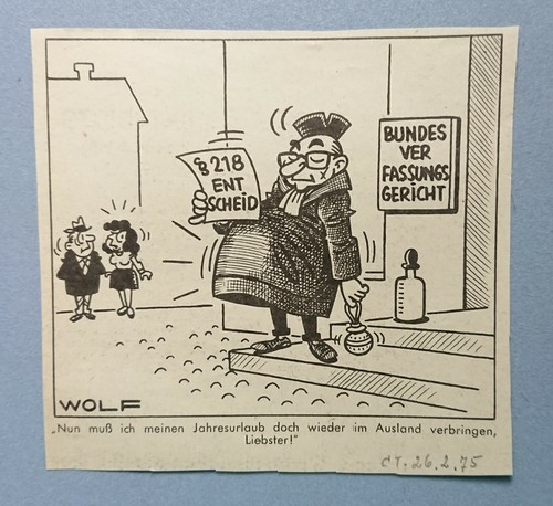 Vieux Affichage Tageblatt Coburg 26.02.75 Politische Satire Politique Économie